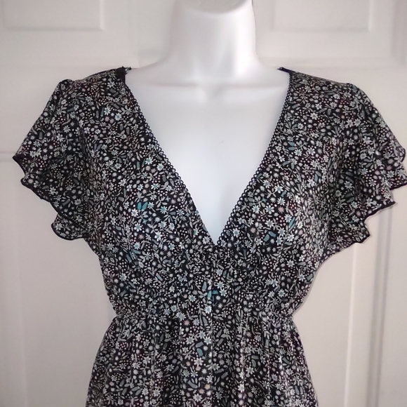 Anna Be Floral Print V Neck Women's Dress. Size M - Picture 2 of 9